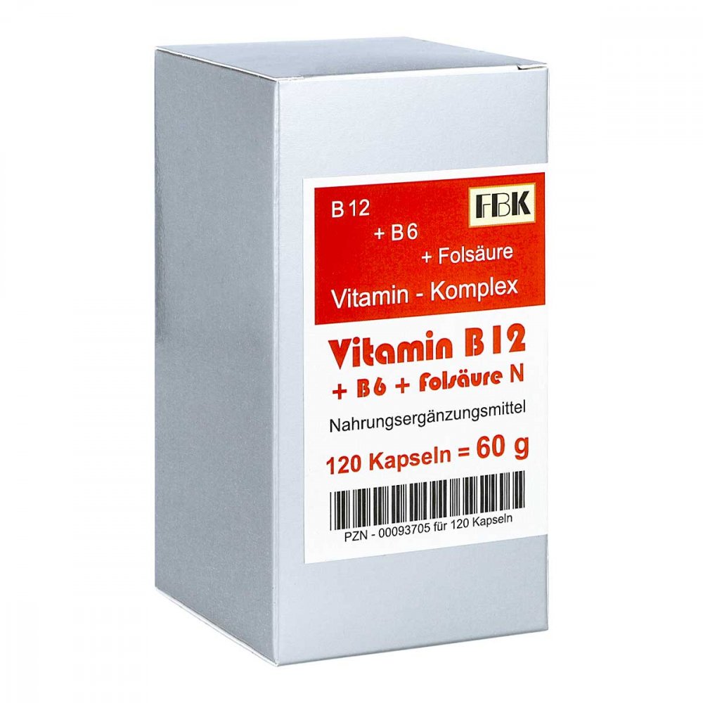 Vitamin B12 + B6 + Folsäure Komplex N Kapseln 120 stk