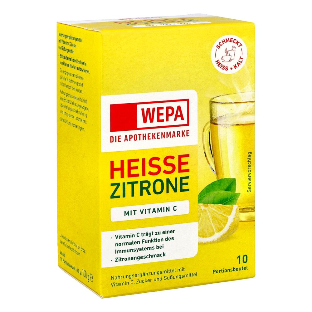 Wepa Heiße Zitrone+vitamin C Pulver 10X10 g