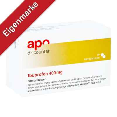 Ibuprofen 400 mg von apo-discounter Schmerztabletten 50 stk von Apotheke im Paunsdorf Center PZN 16124081