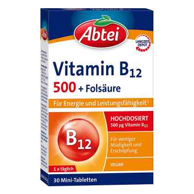 Abtei Vitamin B12 500 + Folsäure Tabletten 30 stk von Perrigo Deutschland GmbH PZN 18406990