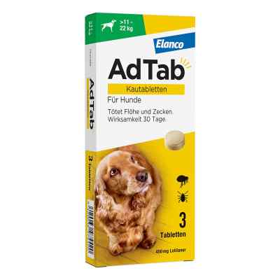 AdTab Hund 11 - 22 kg Kautablette gegen Zecken und Flöhe