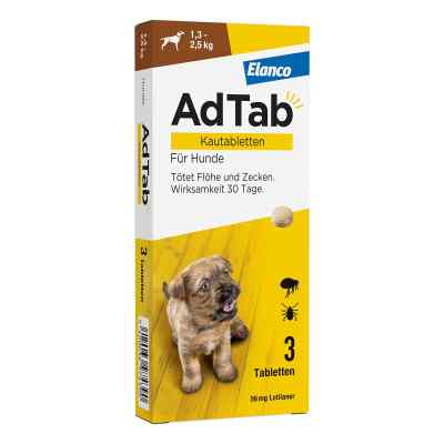 AdTab Hund 1,3 - 2,5 kg Kautablette gegen Zecken und Flöhe