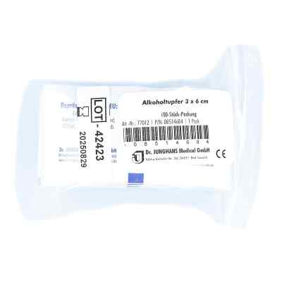 Alkoholtupfer 3x6cm steril 100 stk von Dr. Junghans Medical GmbH PZN 08514684