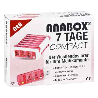 Anabox Compact 7 Tage Wochendosierer pink/weiss 1 stk von WEPA Apothekenbedarf GmbH & Co K PZN 14165710