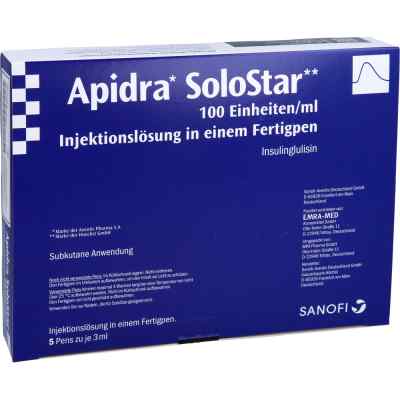 Apidra 100 E/ml Solostar iniecto -lsg.i.e.fertigpen 5X3 ml von EMRA-MED Arzneimittel GmbH PZN 07778027
