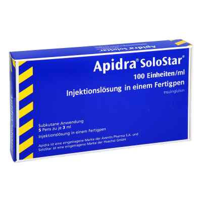Apidra 100 E/ml Solostar iniecto -lsg.i.e.fertigpen 5X3 ml von axicorp Pharma GmbH PZN 09246085