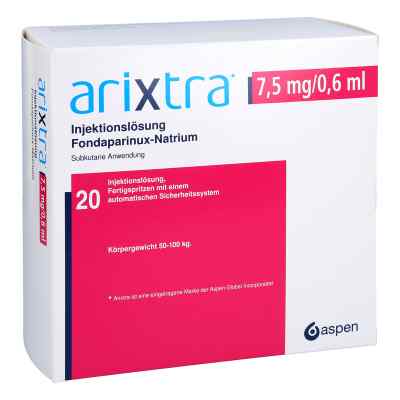 Arixtra 7,5 mg/0,6 ml iniecto -lsg.i.e.fertigspritze 20X0.6 ml von kohlpharma GmbH PZN 10531980