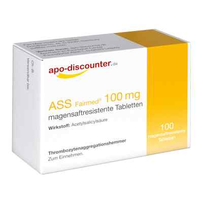 ASS 100 mg von apo-discounter 100 stk von apo.com Group GmbH PZN 08101025