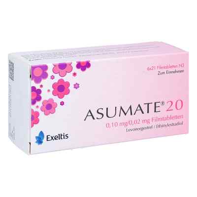 Asumate 20 0,1 mg/0,02 mg Filmtabletten 6X21 stk von Exeltis Germany GmbH PZN 06482187