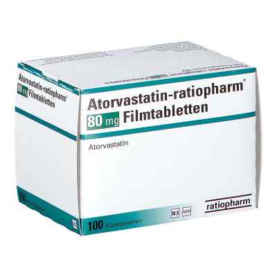Atorvastatin-ratiopharm 80 mg Filmtabletten 100 stk von ratiopharm GmbH PZN 09292961