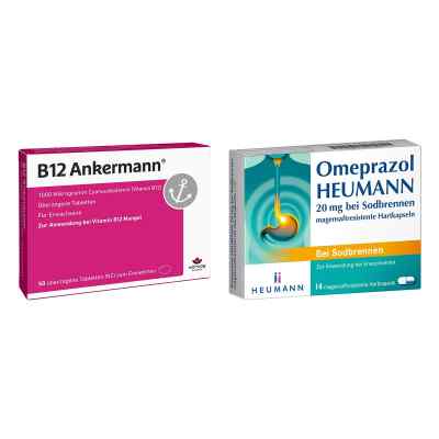 B12 Ankermann überzogene Tabletten + Omeprazol Heumann 20 Mg B.s