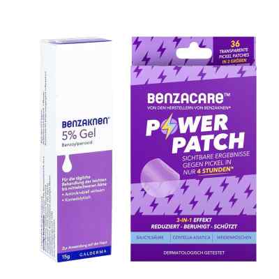 Benzaknen 5% + Benzacare Power Patch gegen Pickel
