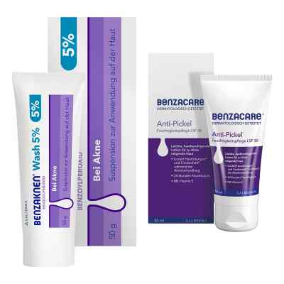 Benzaknen Wash 5% + Benzacare Anti-Pickel Feuchtigkeitspflege