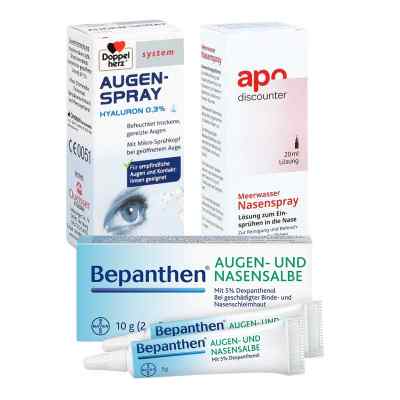 Bepanthen Augen- und Nasensalbe + Doppelherz Augenspray + Befeuc