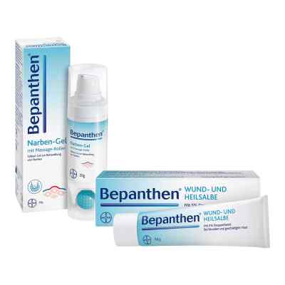 Bepanthen Wund- und Heilsalbe + Narben Gel mit Massageroller 1 stk von Bayer Vital GmbH PZN 08102032