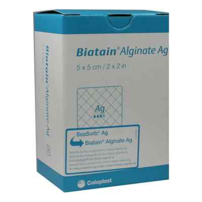 Biatain Alginate Ag Kompressen 5x5 cm mit Silber 30 stk von Coloplast GmbH PZN 01406431