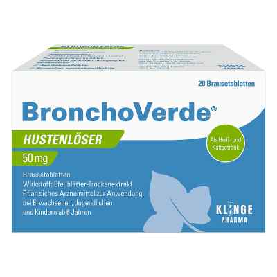 Bronchoverde Hustenlöser 50 mg Brausetabletten 20 stk von Klinge Pharma GmbH PZN 09542949