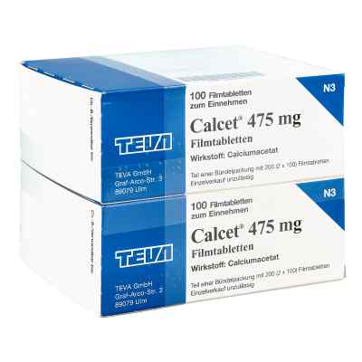 Calcet 475 mg Filmtabletten 200 stk von Teva GmbH PZN 01627416