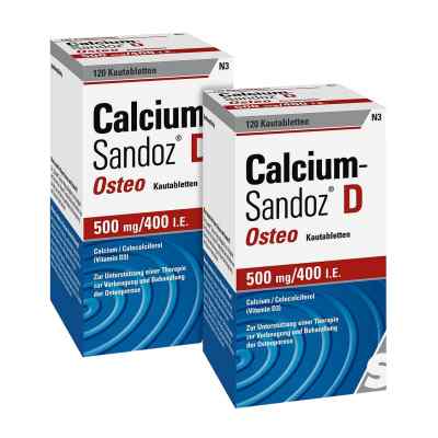 Calcium-Sandoz D Osteo 500mg 400 internationale Einheiten 2 x 120 stk von Hexal AG PZN 08101257