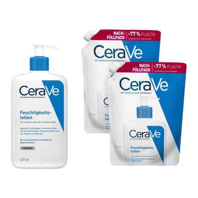 Cerave Feuchtigkeitslotion + 2x Nachfüllpack
