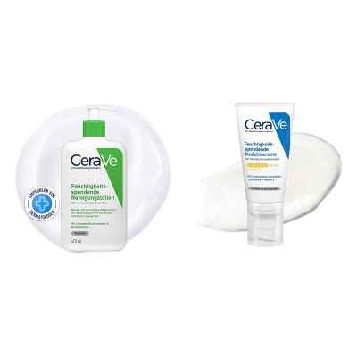 CeraVe Set für trockene Haut: Reinigung & Gesichtscreme LSF50