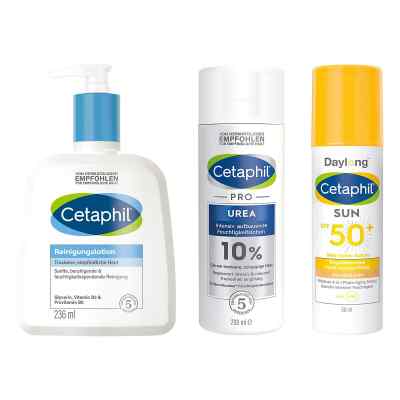 Cetaphil Pflegeset mit 10 % Urea: Reinigung & UV-Schutz