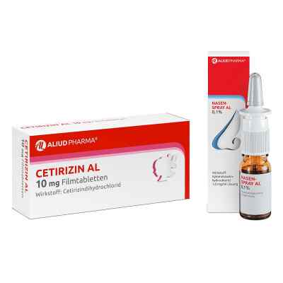 Cetirizin AL 10mg (100 stk) und Nasenspray AL 0,1% (10 ml)