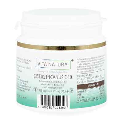 Cistus Incanus 600 mg Vegi-kapseln 120 stk von Vita Natura GmbH & Co. KG PZN 16396460