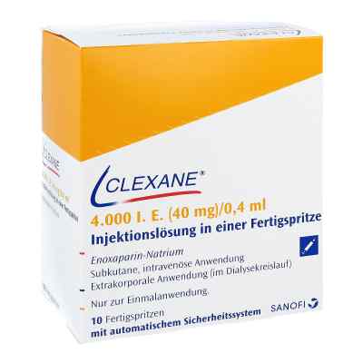 Clexane 40mg 0,4ml mit Sicherheits-System 10 stk von Sanofi-Aventis Deutschland GmbH PZN 05013355