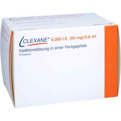 Clexane 6.000 I.e. 60mg/0,6ml Ilo i.e.Fertigspr. 24 stk von kohlpharma GmbH PZN 09392125