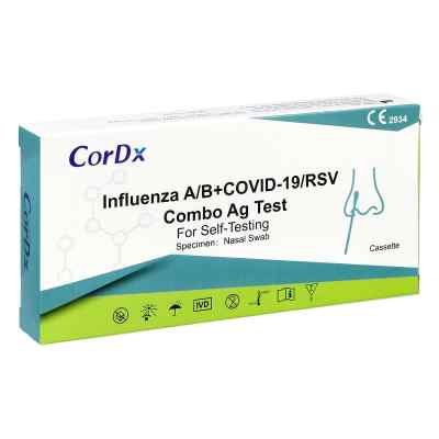 Cordx RSV+Influenza A/B+COVID-19 Combo Ag Selbsttest Nasentest