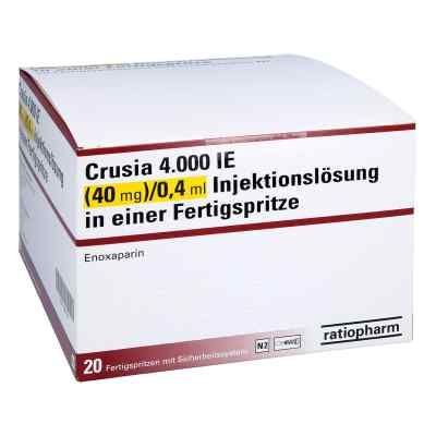 Crusia 4.000 I.e. 40 mg/0,4 ml Ilo F.sp.+sich-sys. 20 stk von ratiopharm GmbH PZN 15861742