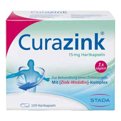 Curazink 15 mg Hartkaspeln gegen Zinkmangel 100 stk von STADA Consumer Health Deutschlan PZN 00679411