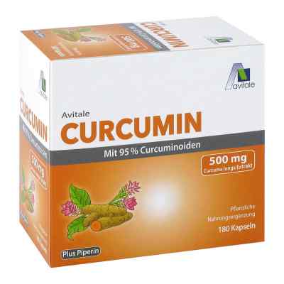 Curcumin 500 mg 95% Curcuminoide+piperin Kapseln 180 stk von Avitale GmbH PZN 16677130