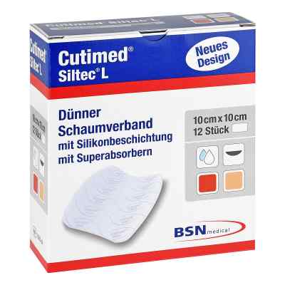 Cutimed Siltec L Schaumverb.10x10 cm dü.san.haf. 12 stk von BSN medical GmbH PZN 07341448