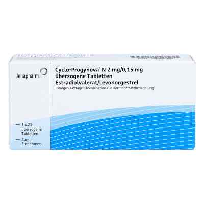 Cyclo Progynova N 2 mg/0,15 mg überzogene Tab. 3X21 stk von Bayer Vital GmbH GB Pharma PZN 04868304