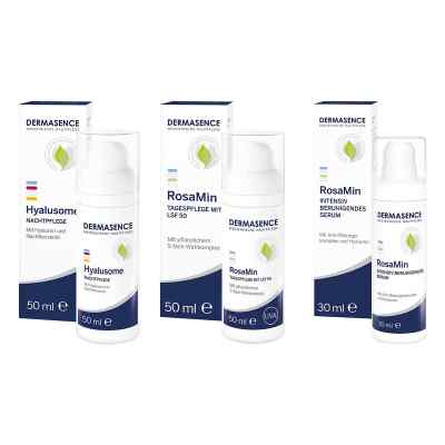 Dermasence Hyalusome Nachtpflege & RosaMin Tagespflege + Serum