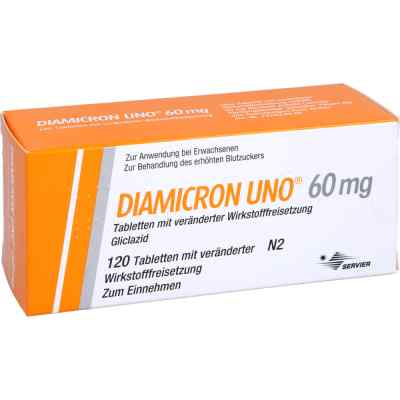Diamicron uno 60 mg Tabletten mit veränd.wirkst.freisetz. 120 stk von SERVIER Deutschland GmbH PZN 06488706