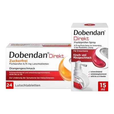 Dobendan Direkt (Zuckerfrei) Set gegen starke Halsschmerzen