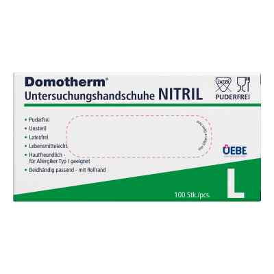 Domotherm Untersuchungshandschuhe Nitril Unsteril Puderfrei L Bl 100 stk von Uebe Medical GmbH PZN 17247650