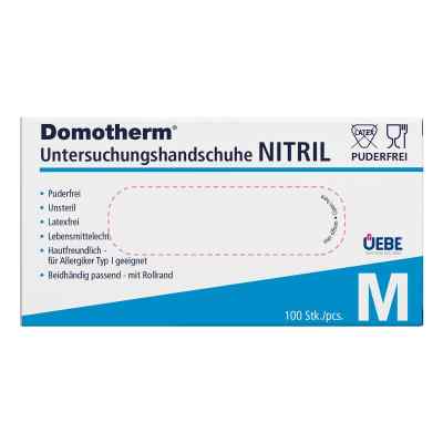 Domotherm Untersuchungshandschuhe Nitril Unsteril Puderfrei M Bl 100 stk von Uebe Medical GmbH PZN 17247644