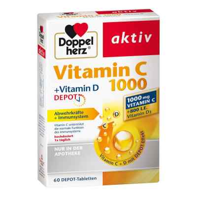 Doppelherz aktiv Vitamin C 1000+vitamin D Depot 60 stk von Queisser Pharma GmbH & Co. KG PZN 13501956