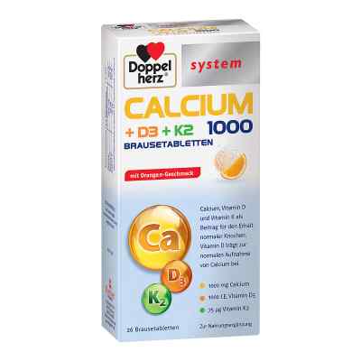 Doppelherz Calcium 1000+d3+k2 system Brausetabletten 2X13 stk von Queisser Pharma GmbH & Co. KG PZN 15302043