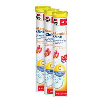 Doppelherz Vitamin C Zink Brausetabletten 3 x 15 stk von Queisser Pharma GmbH & Co. KG PZN 08100838