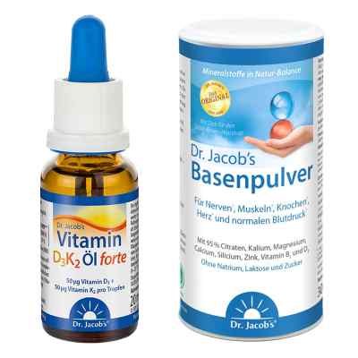 Dr. Jacob's Vit. D3 K2 Öl forte + Dr. Jacob's Basenpulver 