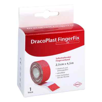 Dracoplast Fingerfix 2,5 cmx4,5 m mit Wundk.rot