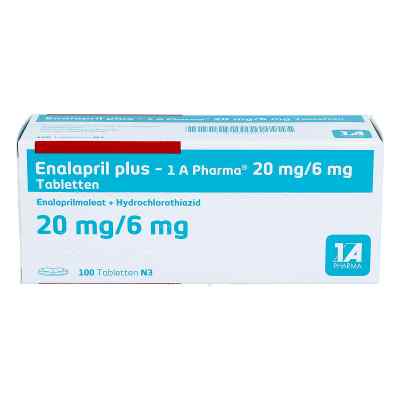Enalapril plus-1A Pharma 20/6 mg Tabletten 100 stk von 1 A Pharma GmbH PZN 04199524
