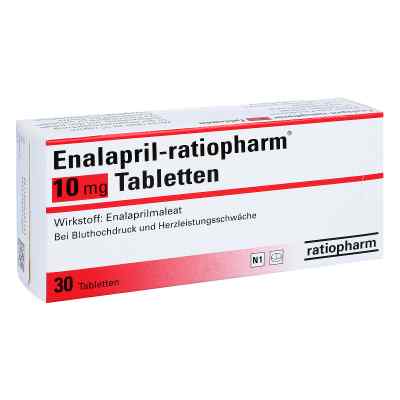 Enalapril-ratiopharm 10 mg Tabletten 30 stk von ratiopharm GmbH PZN 00638228