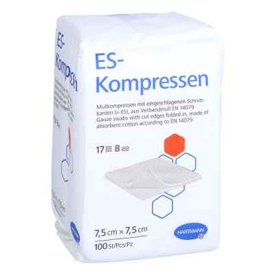 Es-kompressen unsteril 7,5x7,5 cm 8fach 100 stk von B2B Medical GmbH PZN 15748299