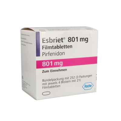 Esbriet 801 mg Filmtabletten 252 stk von Roche Pharma AG PZN 12906119